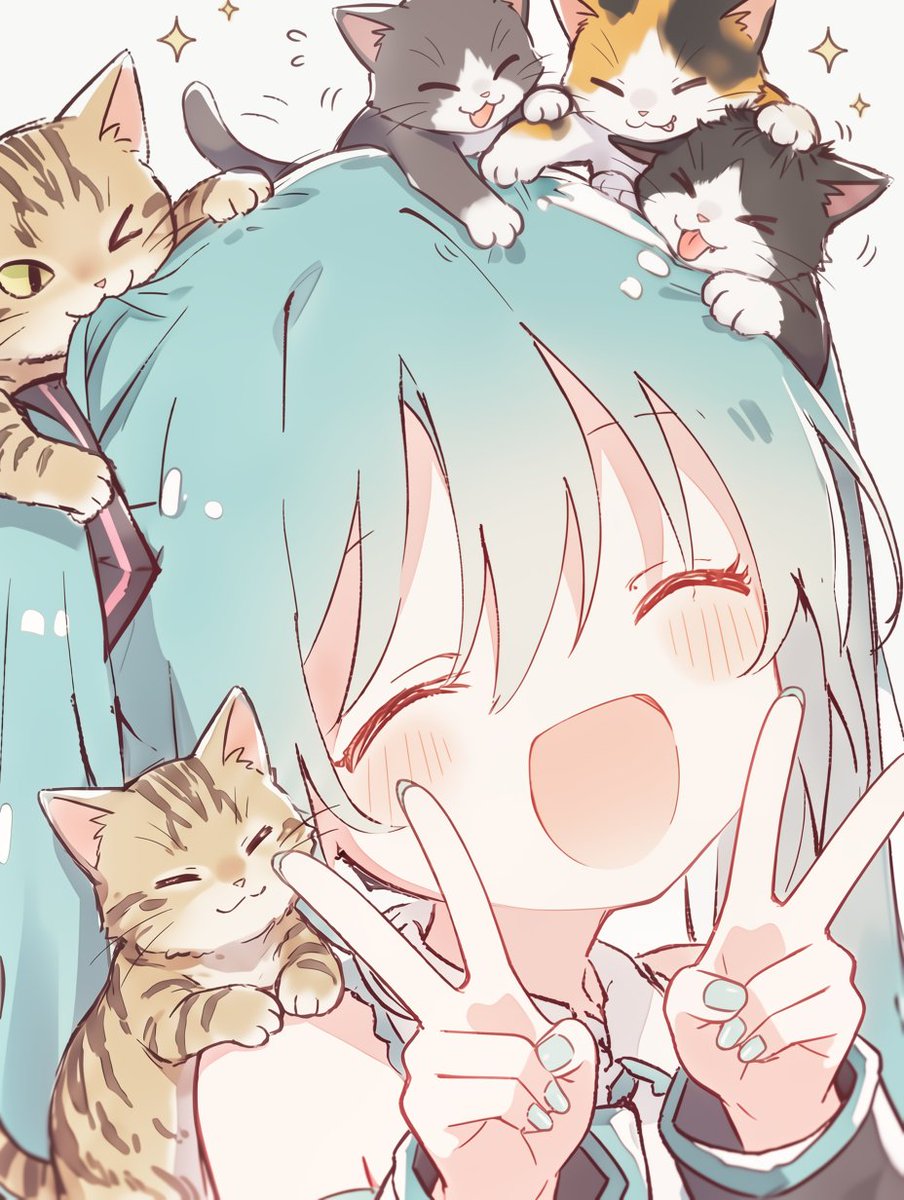 mirute3939's tweet photo. Double peace party✌🐾✨
#初音ミク https://t.co/D3AdUSyycL