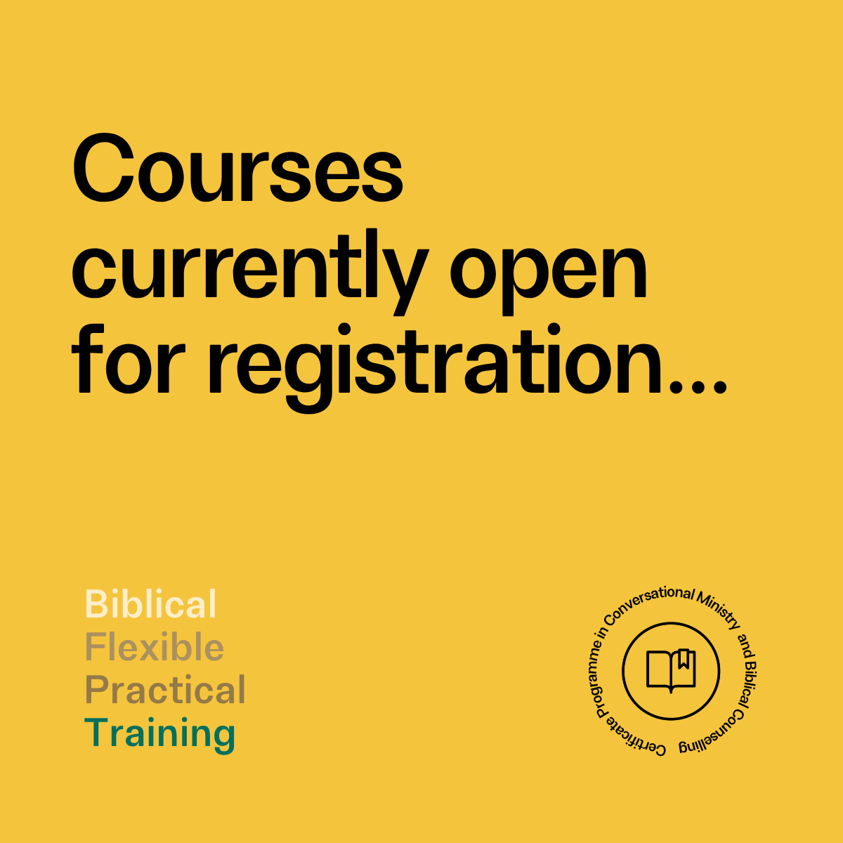 _BCUK's tweet photo. Check out our courses currently open for registration, equipping you to care wisely and well. Not sure where to start? Try Dynamics of Biblical Change. All course info here: https://t.co/iSwgS32fu0

#training #church #conversation #counsel https://t.co/5BV0oDy3kj