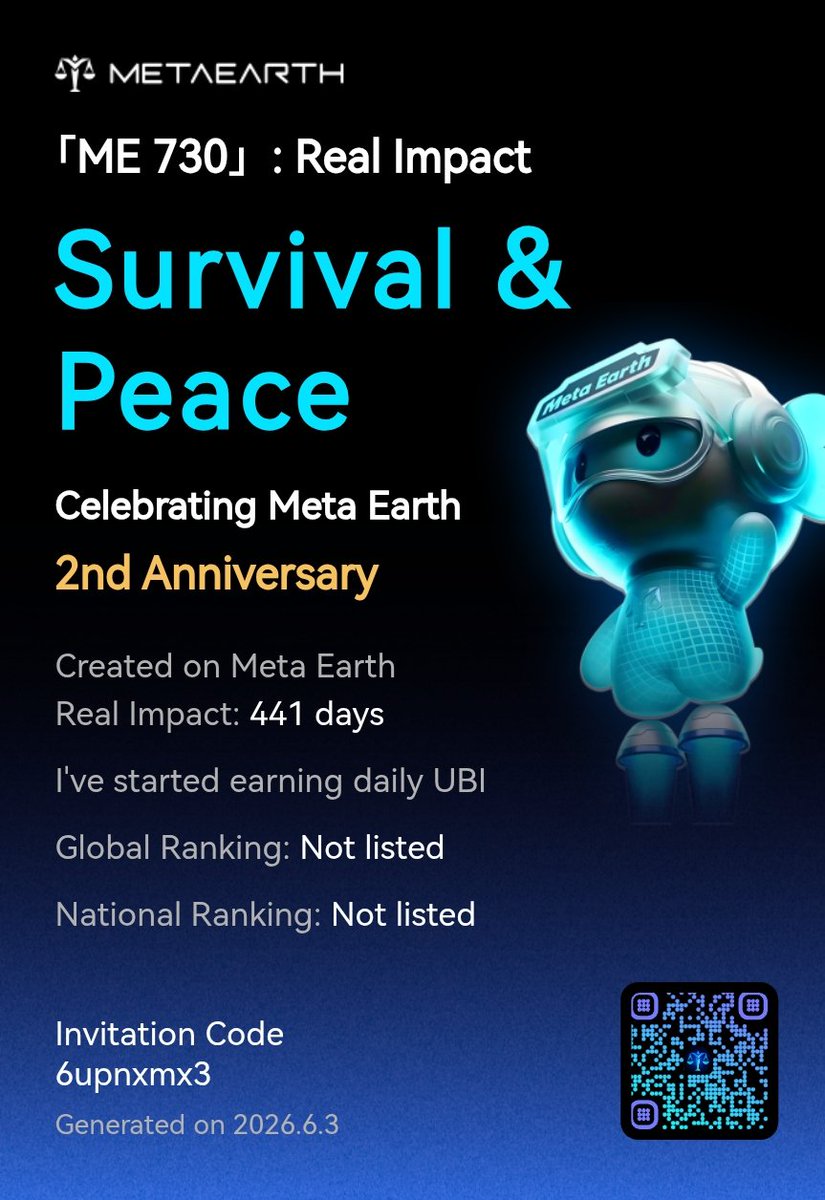 samran79889673's tweet photo. 「ME 730」: Real Impact I’ve started earning daily unconditional basic Income and helping more people do the same. Create your impact with us and win up to $20,000 in rewards! Join here:... Read more:
https://t.co/YLXkXtHK6f https://t.co/fmVTlNsKZZ