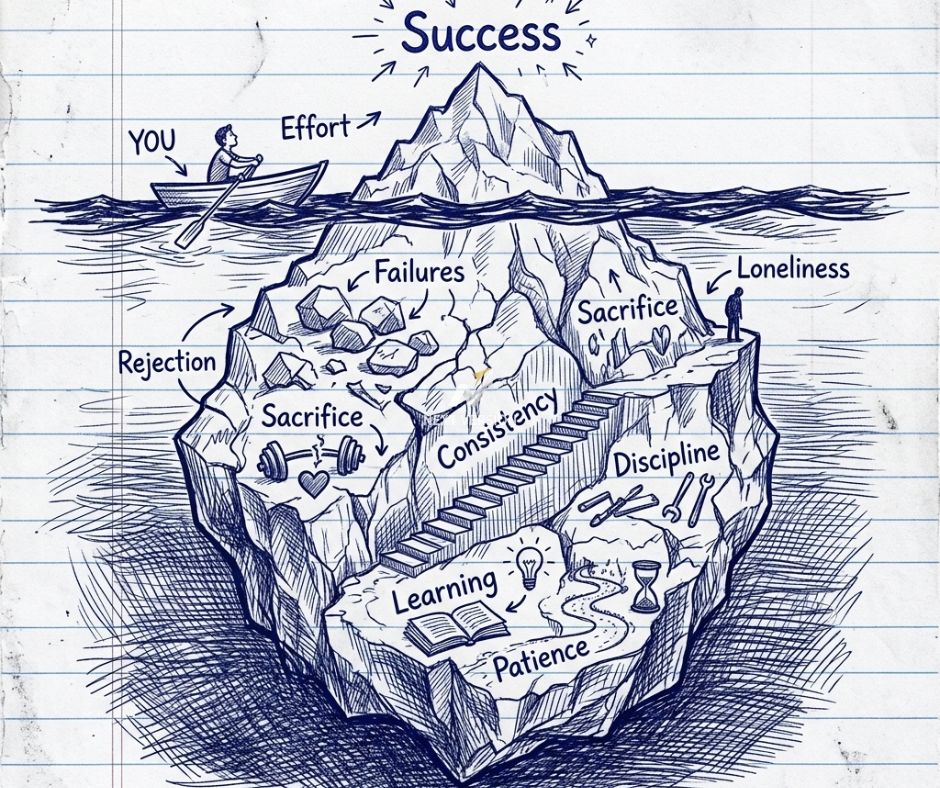 NextVersion_'s tweet photo. We often see someone's success and assume we know their story.

What we don't see are the years of sacrifice, doubt, failure, and quiet persistence beneath the surface.

Most of what creates success remains invisible long before anyone notices.

#NextVersion https://t.co/uhuSW6stYU