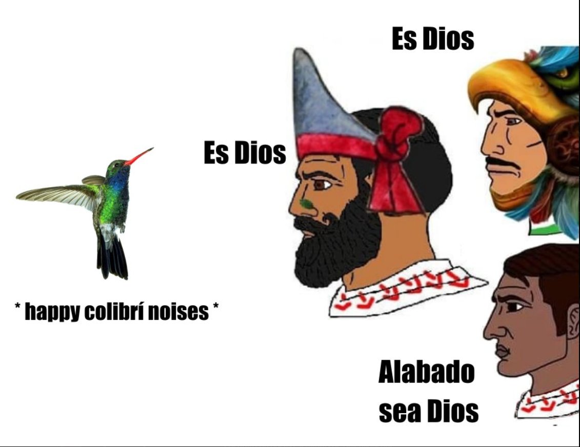 ChapultepecCDMX's tweet photo. #SabiasQue 🤓

Hasta ahora, se han registrado 13 especies distintas de colibríes dentro del Bosque de Chapultepec; esto representa un 22% de las 59 especies registradas a nivel nacional 

📸: Créditos del meme a su autor https://t.co/vov0fg9jXU