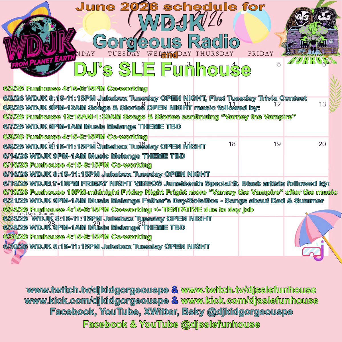 djkidgorgeouspe's tweet photo. Themes are open for listener feedback for the other 3 June Sundays! There will be a Pride night!
Also on https://t.co/oN5dtco8jR
You can also listen in &amp; tip the DJ without joining sites here:
https://t.co/lYeOOiBXsM
https://t.co/mKRlAALIlq 
3/3 https://t.co/4VV6rNWKZa