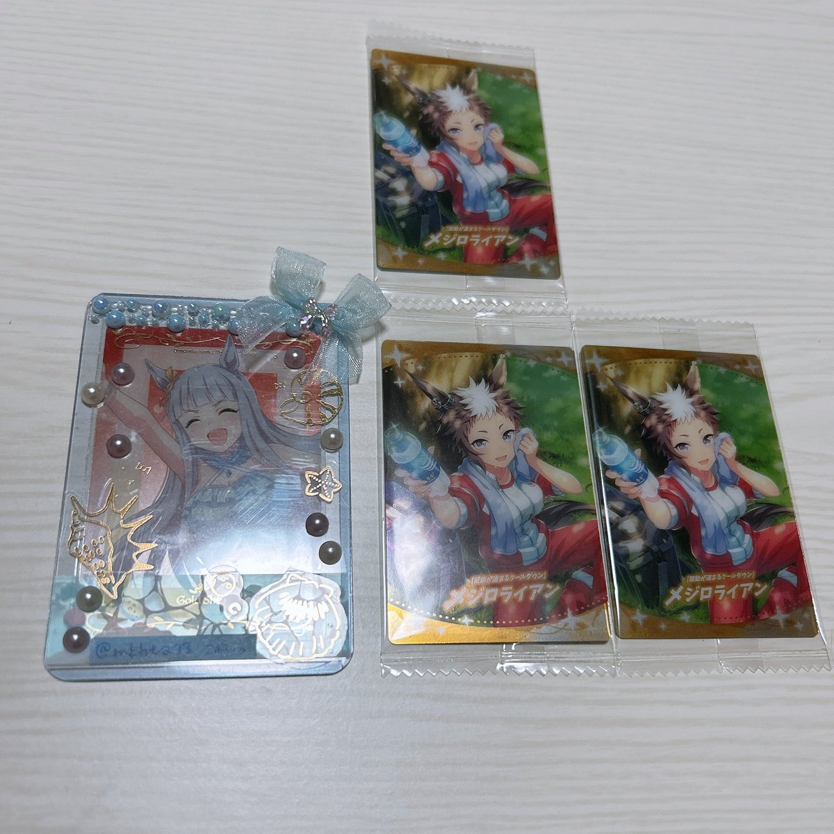 mkhta73's tweet photo. @hrkusg 初めまして、おはようございます。
検索よりツイフィ確認後のお声掛け失礼致します。
メジロライアン3枚所持しております。
✨️との郵送での交換可能でしょうか..?
(お写真お借りしました🙇🏼‍♀️)
👑上段>下段含む交換希望しております。
ご検討いただけますと幸いです。
宜しくお願い致します。 https://t.co/fZZdxLWKip