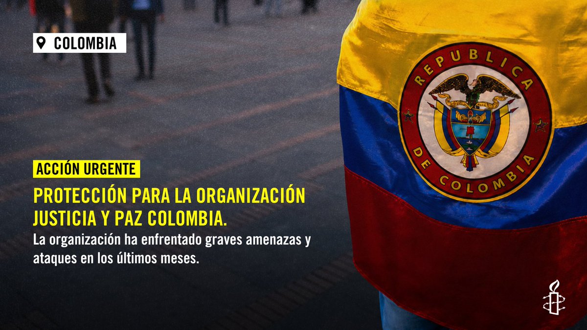 AmnistiaOnline's tweet photo. 🚨 Acción Urgente #Colombia 🇨🇴
La organización @Justiciaypazcol ha enfrentado graves amenazas y ataques en los últimos meses. La @CIDH le otorgó medidas cautelares.
@UNPColombia debe mejorar su protección para que puedan continuar con su labor esencial.
@CancilleriaCol @MinInterior @petrogustavo @ConsejeriaDDHH  https://t.co/BtFUgLvxP3
