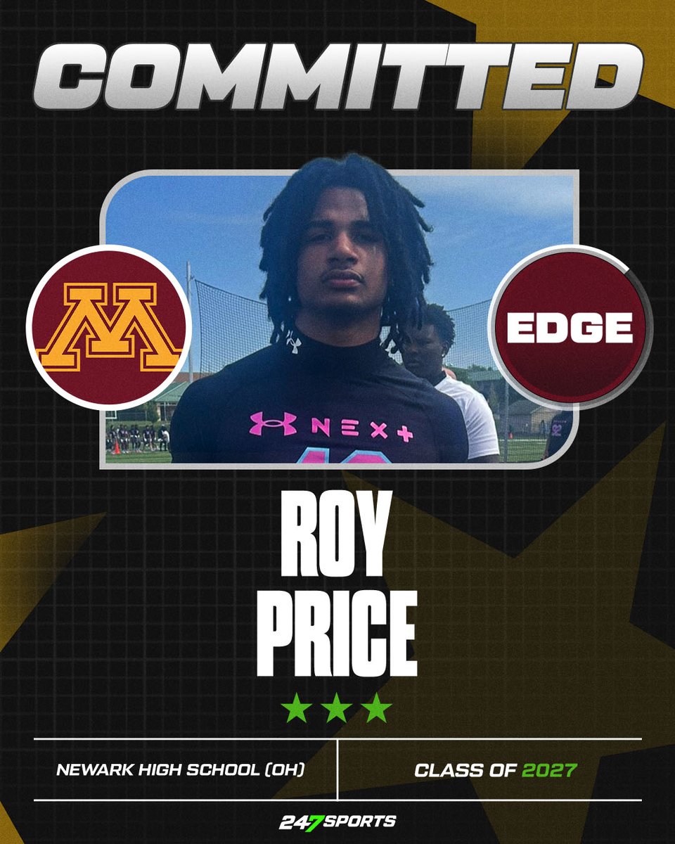 RyanBurnsMN's tweet photo. COMMIT: The #Gophers have received a Summer Splash commitment from Ohio pass-rusher Roy Price. 

Minnesota adds a rush end with outstanding burst off the line, with good bend and suddenness. 

What it means and how he fits: https://t.co/TTbVSgDq6r https://t.co/Kk2f2yksH0