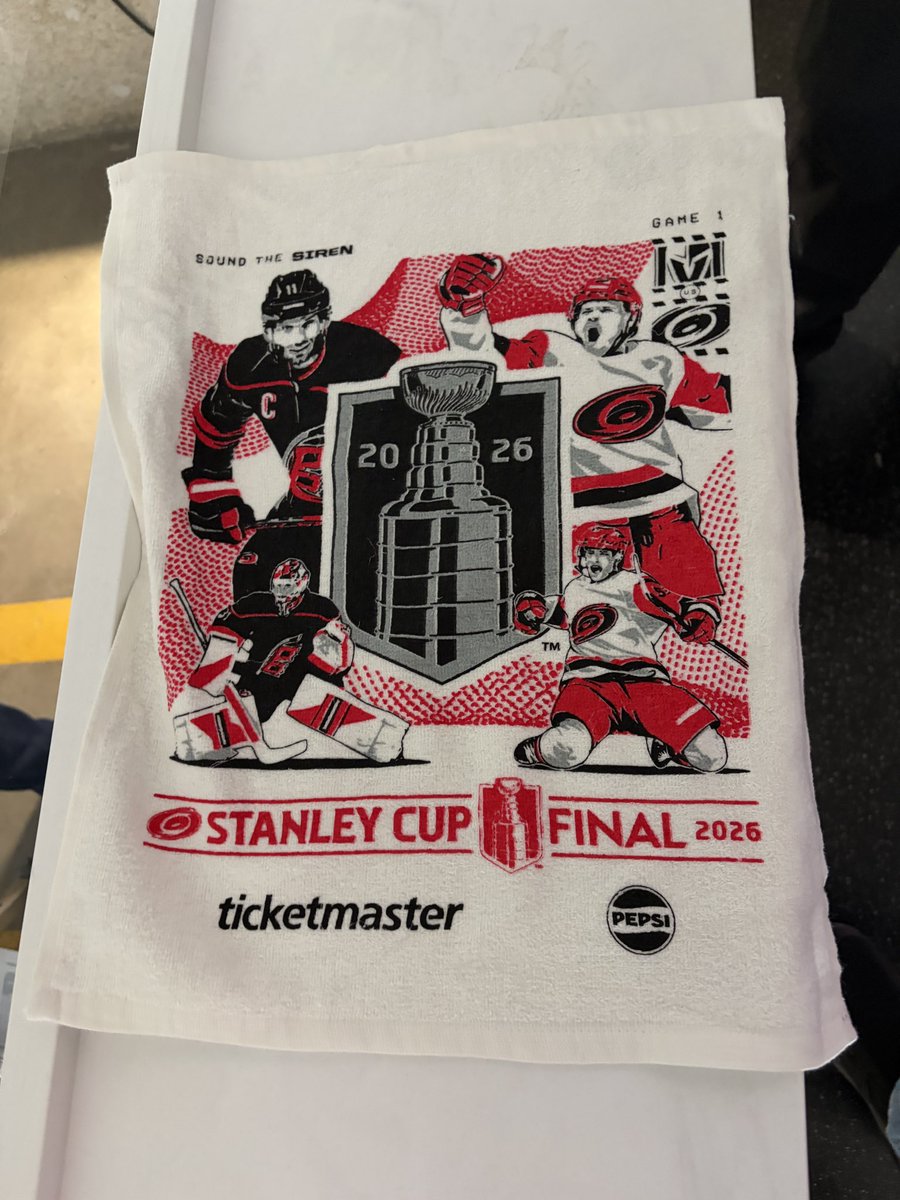 peterstratta's tweet photo. Here we go for Stanley Cup Finals game 1 in Raleigh! 

Let’s Go @Canes!! https://t.co/9wHMH8oadT