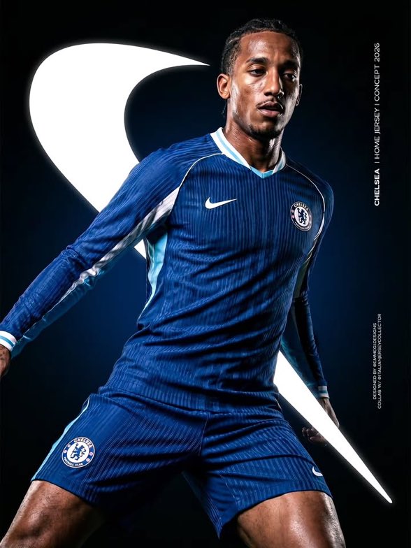 Natureryme1's tweet photo. 🚨🔵 | Chelsea's alternative home kit concept for next season 26/27.

How good does this design look? 👀

#Chelsea https://t.co/kS5Tpxosvl
