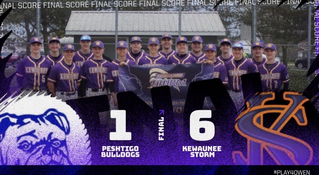 KewauneeBsbl's tweet photo. Final from Kewaunee! Great pitching from Jackson Walecka (@34walecka)!
The Storm advance to tomorrow’s regional final against Crivitz. #play4owen #stormnation⚡️ https://t.co/8TFgSwHPld