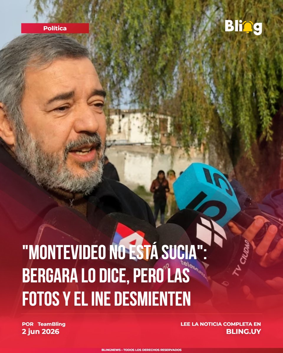 notibling's tweet photo. 🚨 #URGENTE | 🇺🇾 "Montevideo no está sucia": Bergara lo dice, pero las fotos y el INE Desmienten

El intendente asegura que la imagen de una ciudad sucia es un "relato que se quiere instalar". 

El INE dice esto...
https://t.co/bMAuT2W34e https://t.co/Qt3KgYJN5s