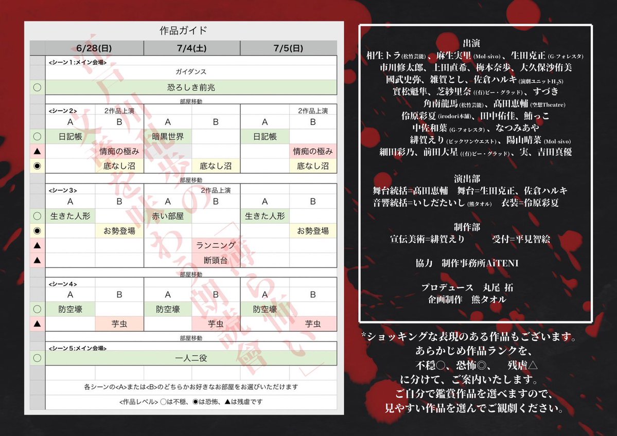 丸尾 拓 - 江戸川乱歩『静惨』表現集@青山ビルまるごと朗読會6/28~7/5 tweet media