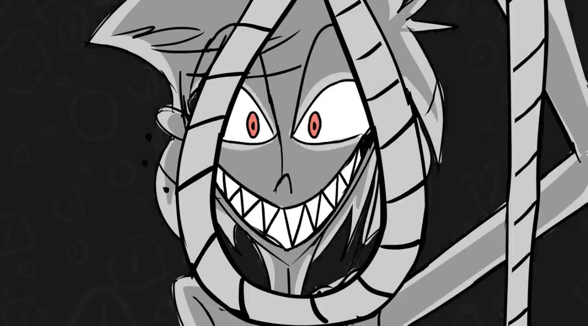 tentaclehater's tweet photo. This was my first impression of Alastor before I even found out about the Pilot. I was really confused seeing him appear all cool and menacing in the Pilot lmao 😭 
It’s called ‘The Family Friendly Noose Song’ by Daria Cohen, it was scrapped from the pilot for obvious reasonslol https://t.co/jOhCn0BF2B