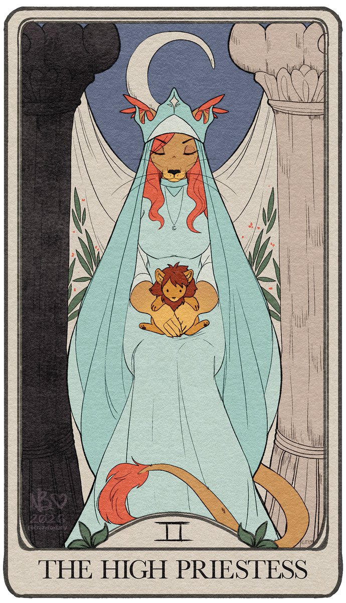 crazyfoxlady's tweet photo. More Tarot~! 😁❤️❤️❤️
THE HIGH PRIESTESS for Vern! <3 
Thank you so much ; ; ~ https://t.co/9A2IUwHsTt