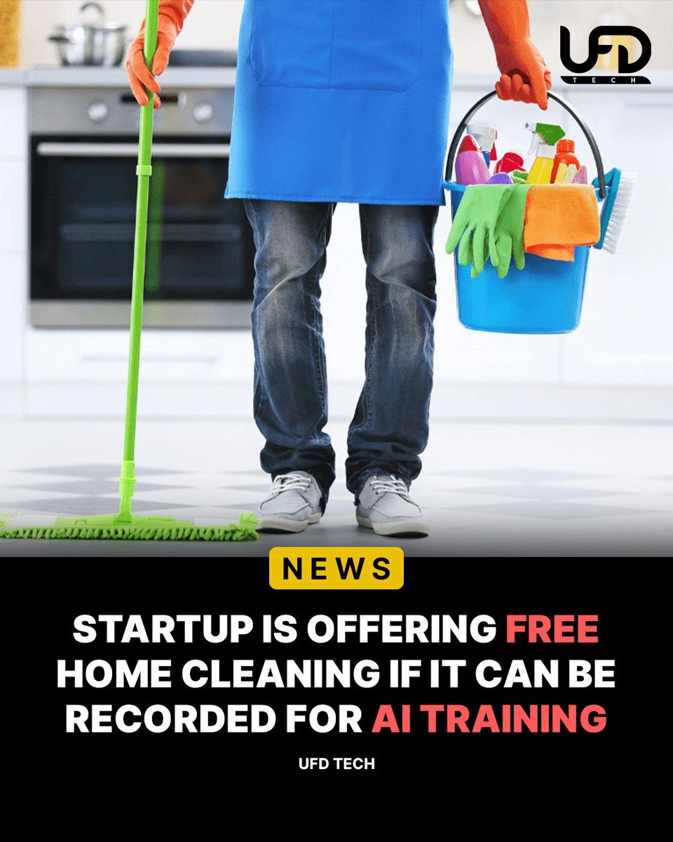 UFDTech's tweet photo. Would you let your house be cleaned for free so AI's can be trained?

Source: Ars Technica - https://t.co/yWNbIAW7RP https://t.co/69VCDWrSXq