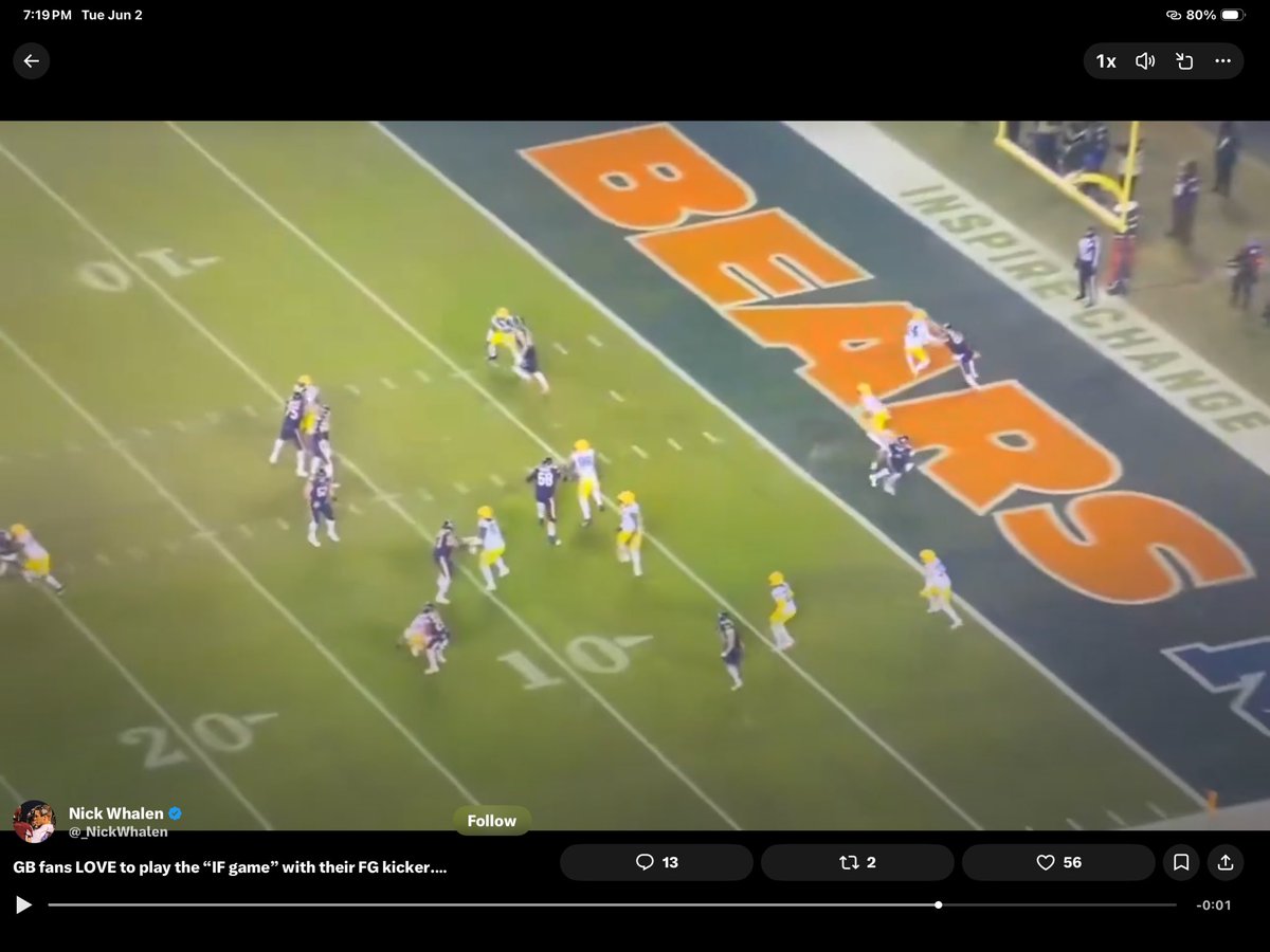 CheesyscottB's tweet photo. @_NickWhalen Love it.. See the Db at the goal line? Ball would have been floated like most of his hope throws off his back foot. Ball  would need to be thrown to the back corner of the end zone. https://t.co/tEW4FAI1ax