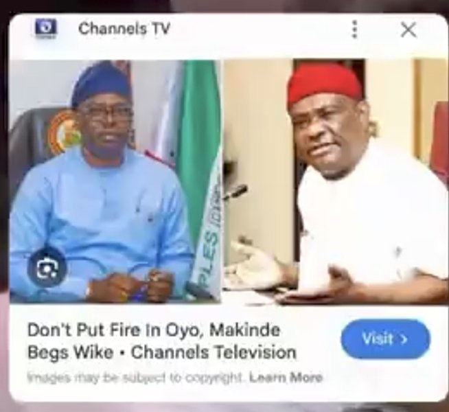 Admiral_Cyborg's tweet photo. "I will put fire in Gov Seyi Makinde Oyo state"

Ezenwo Nyesom Wike...

Suddenly, the same week Seyi Makinde was supposed to announce his presidential candidacy, students and teachers were kidnapped.

To the DSS, your silence is loud! https://t.co/fiVVy898tK