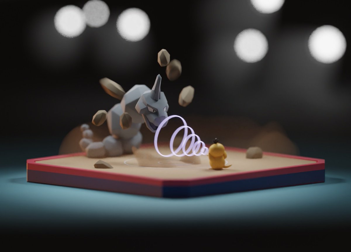 beastochahin's tweet photo. I can't believe how hard it was finding some references of Onyx and Psyduck in action. #pokemon #blender #b3d https://t.co/vee8v71LV0