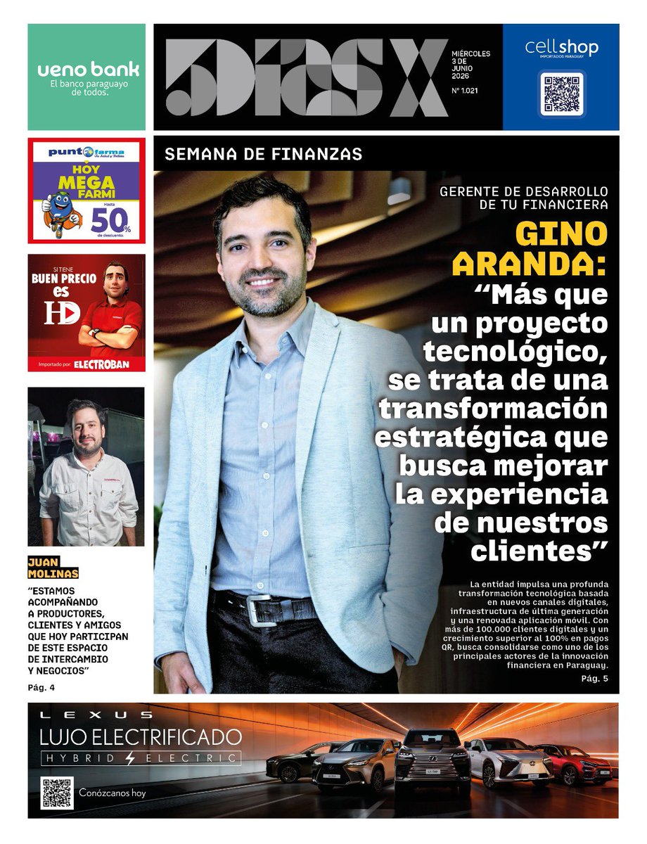 esampras's tweet photo. Portadas principales de @5diasPY #5díasX y @elindepy 03.06.2026 https://t.co/TAW0RTBlkx