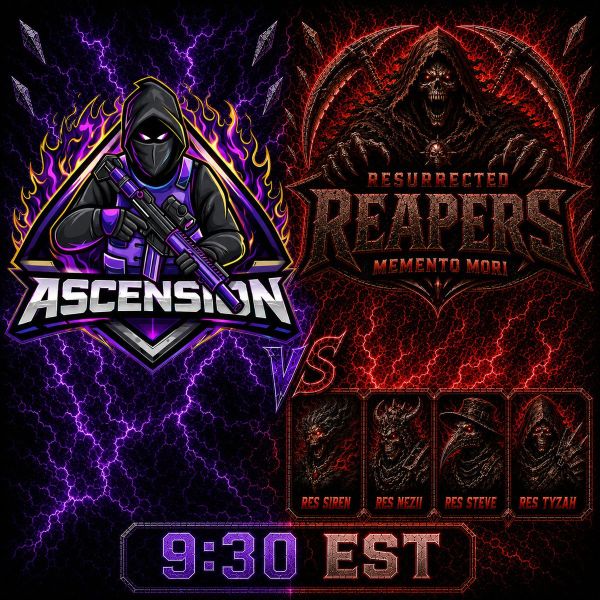Resurrected_ES's tweet photo. Resurrected Reapers have entered the Proving Grounds In @ewgleague 
 and our next challenge stands in front of us.

⚔️ Match Day
🆚 AnD Ascension
🕘 9:00 PM EST https://t.co/TQN8Sg6T6I