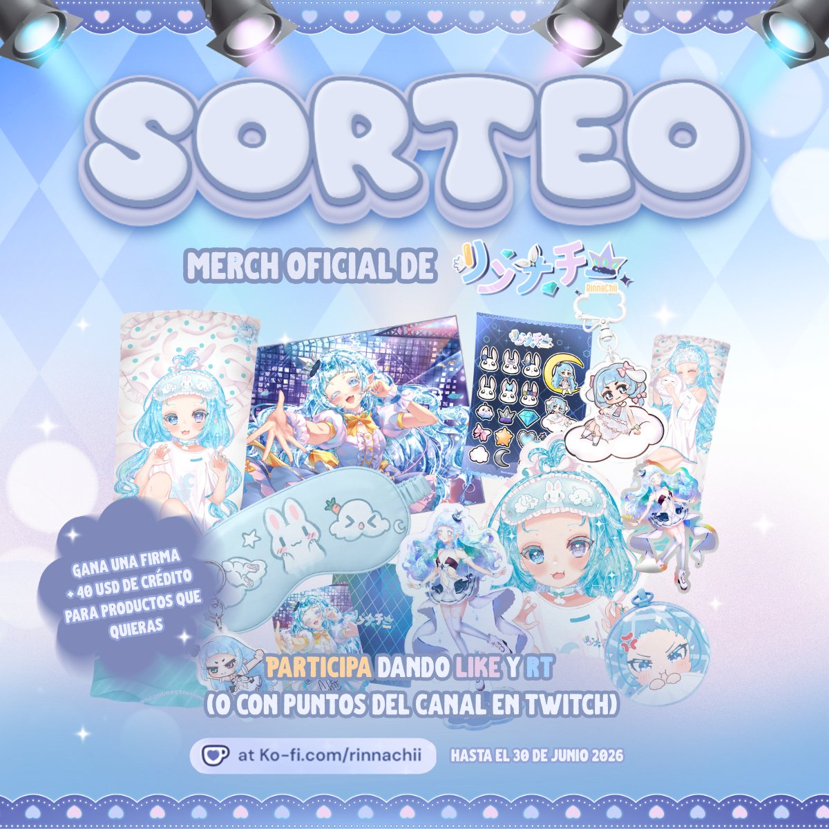 Rinnachii's tweet photo. ╭────｡˚💎˚｡ ─────╮
     SORTEO DE MERCH
╰──────────────╯

🤍 Para participar:
• Follow
• Like 🩷 + RT🔁
• Puntos del canal en Twitch

📦Premio:
✦ Firma + 40 USD en merch

──────────── ✦
Participación internacional.
Finaliza: 30/06/26 https://t.co/33R1Z1Bkpx