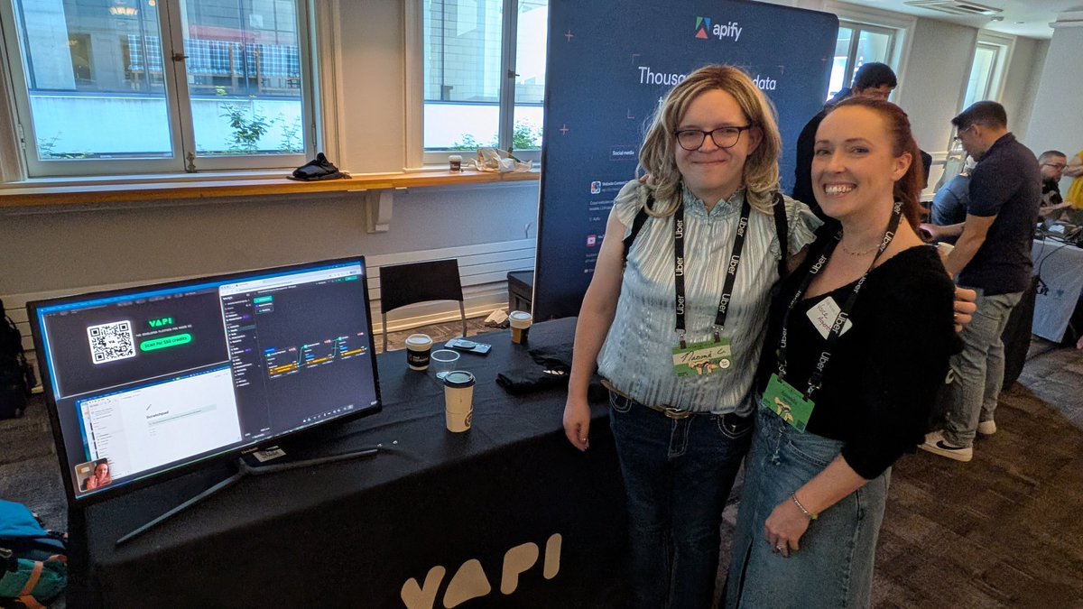hey_amandam's tweet photo. Shout out to @DeepgramAI community manager @NaomiLGBT for being clutch offering her hotspot during my workshop at @CascadiaJS to literally explaining the @Vapi_AI platform at our booth.

Vapi partners are the best! Definitely check out the community she's building over at Deepgram