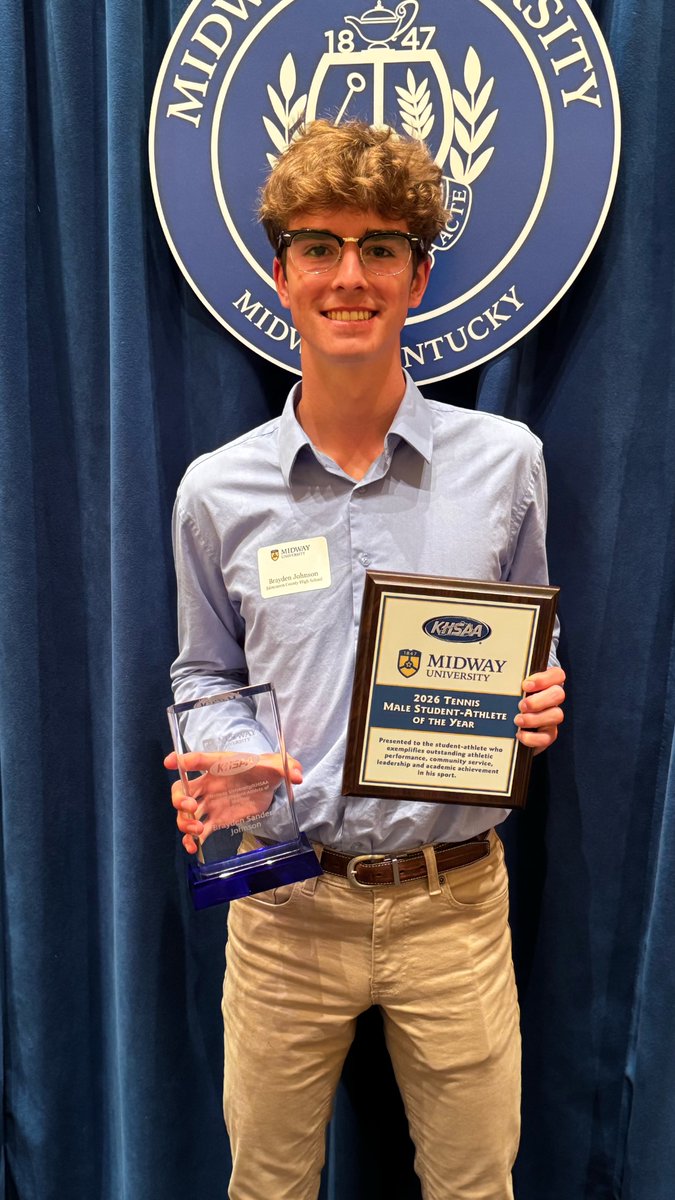 KHSAA's tweet photo. Congratulations to Brayden Johnson of Edmonson County for being named the 2025-2026 Midway University/KHSAA Male Student Athlete of the Year. https://t.co/OJ1grMfq7x