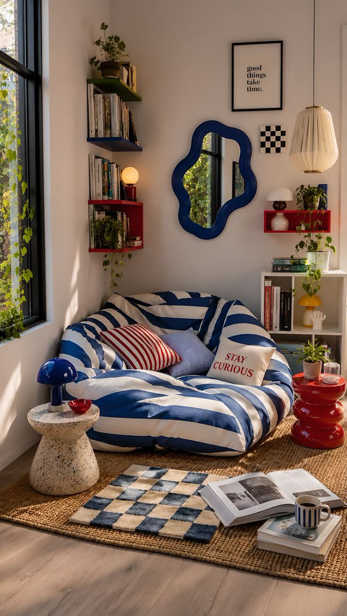 greenvibe's tweet photo. A cozy corner and warm light can change the mood of a room. https://t.co/utsmSuqUed