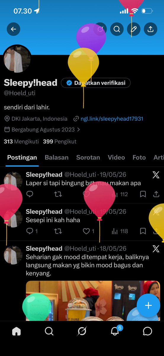 Hoeld_uti's tweet photo. Ada balon, lucu 😊 https://t.co/bhVDRGWFjX