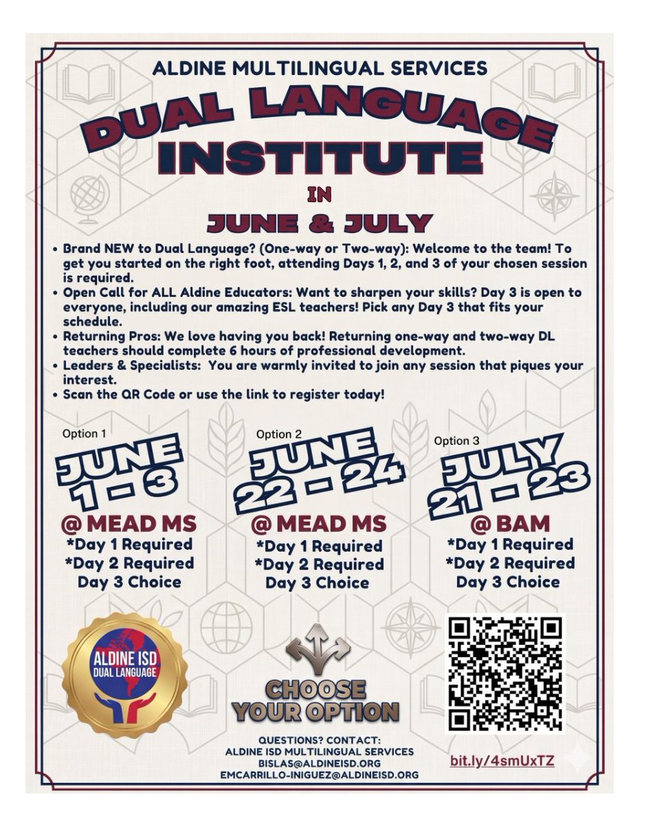 teachbernieb's tweet photo. 📢Another successful Dual Language Institute for day 2!🎉 Teachers &amp; Admin. strengthen &amp; added to their dual language 🧰: PVR, CLC, Content &amp; Language objectives, The Bridge, &amp; Culture! @AldineISD teachers are 💯 @Aldine_Bil_ESL @MultilingualAld @DrFavy Register for day 3 now! https://t.co/C3PgF4ZVAB