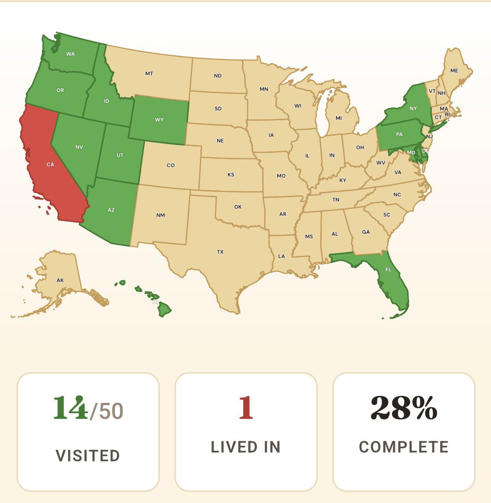 AmbrinSetSails's tweet photo. Definitely need to hit some new states eventually https://t.co/NcJUArkGJc