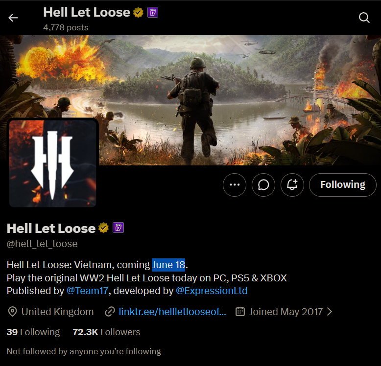 cb3rk's tweet photo. @hell_let_loose Profile page needs an update. Great decision, I'm happy to wait for a more complete product at release. https://t.co/XPpP7HRRNZ