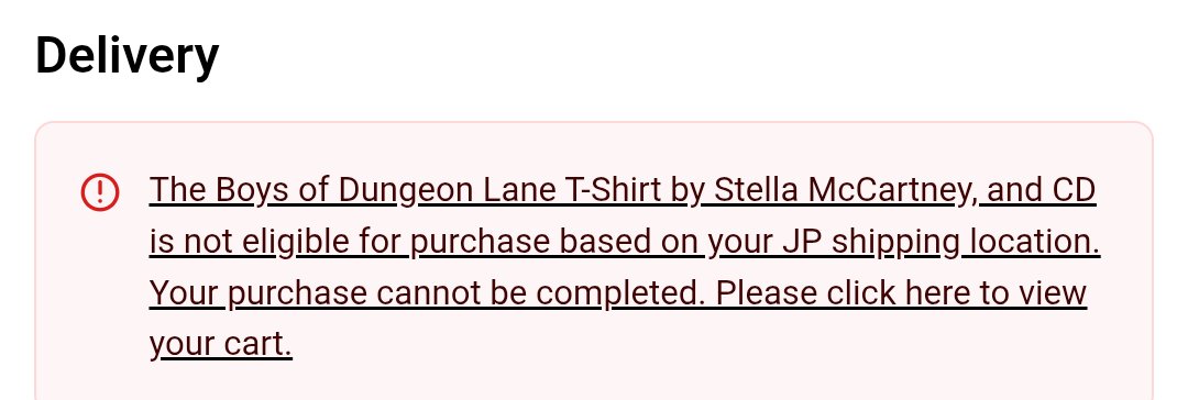 marunimikazuki's tweet photo. #StellaMcCartney の #DungeonLane のTシャツ欲しくてポチろうとしたら
『Limited to 4 per customer. UK + IE customers only.』
試しにカートに入れてみたら請求先が日本だから購入できないって(T_T)
#PaulMcCartney
https://t.co/ek1vUIBrIZ https://t.co/qVd1EisTGa