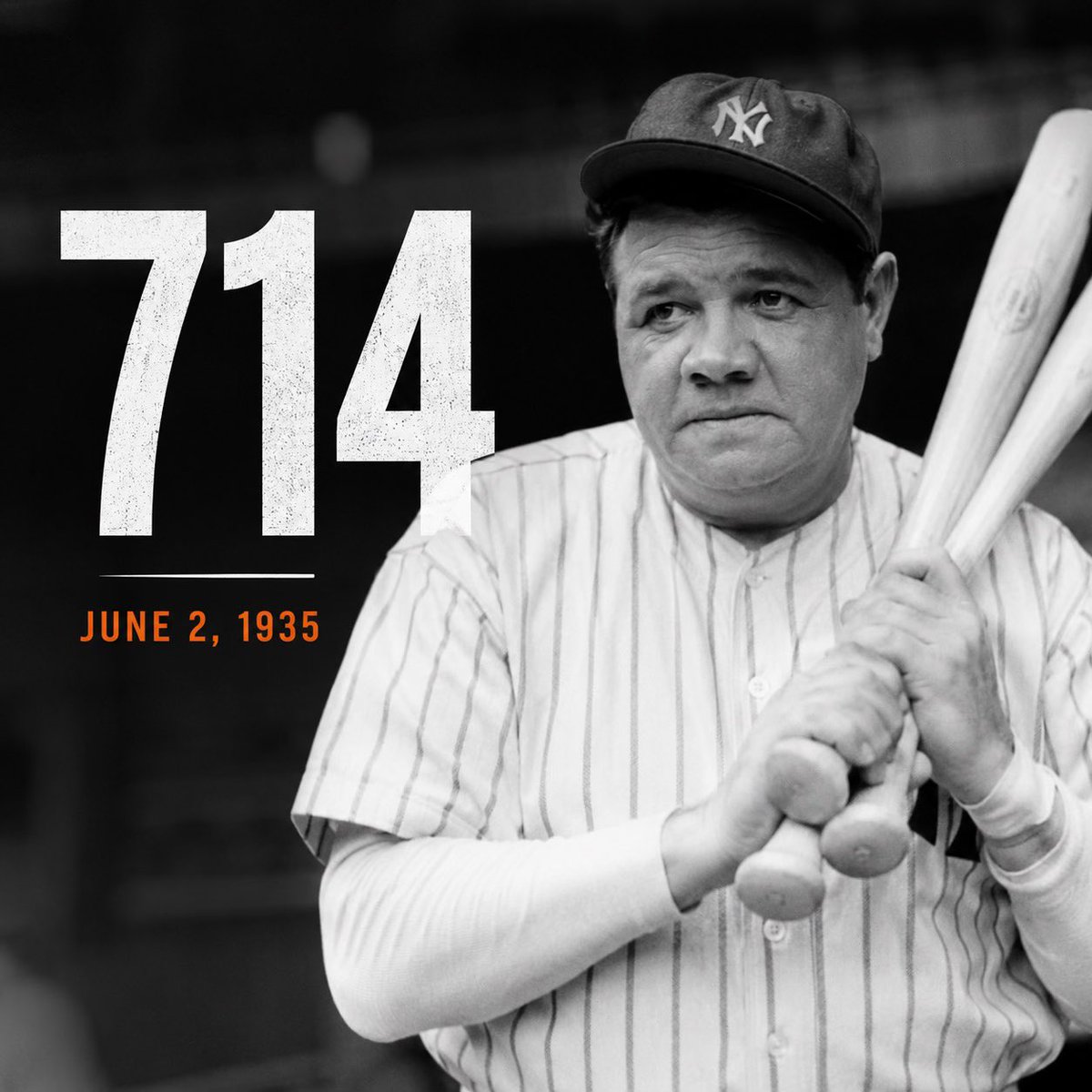 WhatIfSports's tweet photo. On this day in baseball history… ⚾
June 2, 1935 — Babe Ruth announced his retirement from baseball.
714 home runs.
7 World Series titles.
One legend.
How many homers would Ruth hit in today's game?
#BaseballHistory #MLB #WhatIfSports https://t.co/M3XS7QOg6R