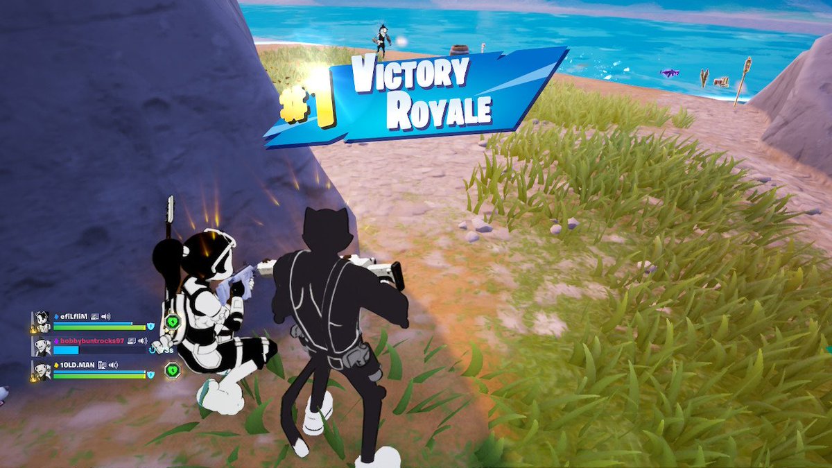 DragonTimaeus's tweet photo. @FortniteStatus @Fortnite 
Is Toon Meowscles supposed to be brighter shade of black then the rest of "Inkville Gang" skins and Sidekick, it makes him stand out. Could you have him match the others please? I also think Toon Bushy is also a brighter shade of black. https://t.co/PpB8bbPVv5