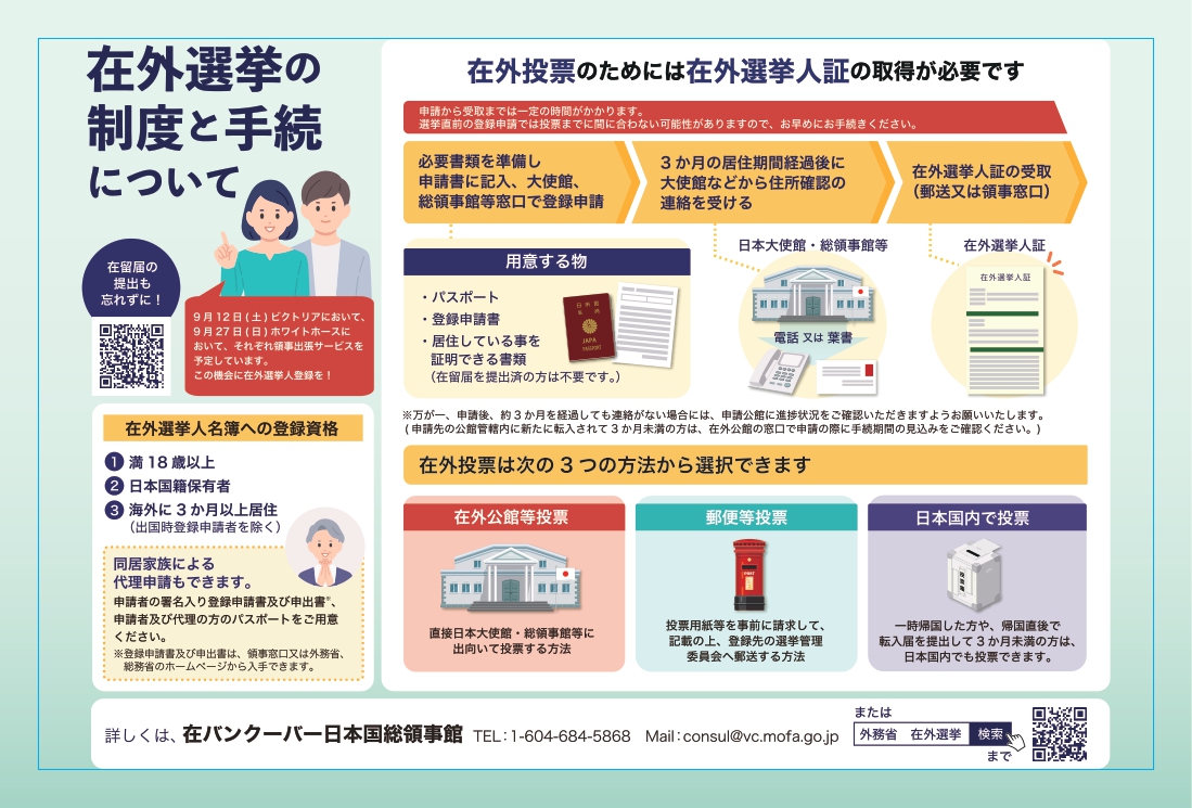 在外選挙とは、バンクーバーからでも日本の国政選挙に参加できる制度 