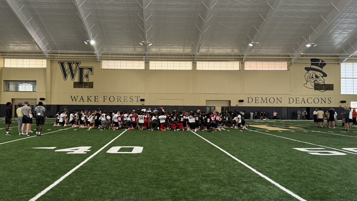 kye_english's tweet photo. A huge thank you to @WakeFB for having me out and giving me the opportunity to compete. Grateful to Coach Enos for pushing me, challenging me, and helping me get better throughout camp. Learned a lot and enjoyed every minute of it. #GoDeacs

@CoachDickert @mikehill757 https://t.co/aTfnEaWU8w