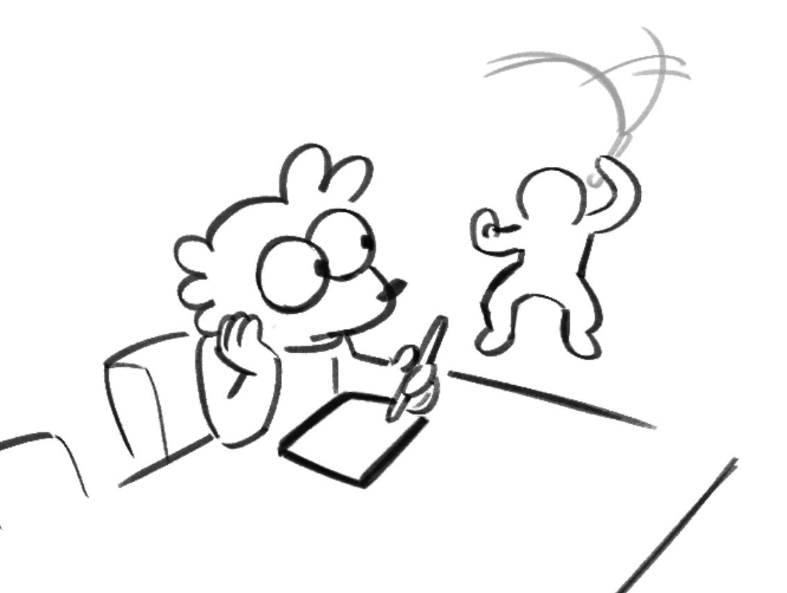 Porkyuuuupine's tweet photo. When my dad sees me working on commissions he begins pretending to whip me https://t.co/sxUiOKebLy