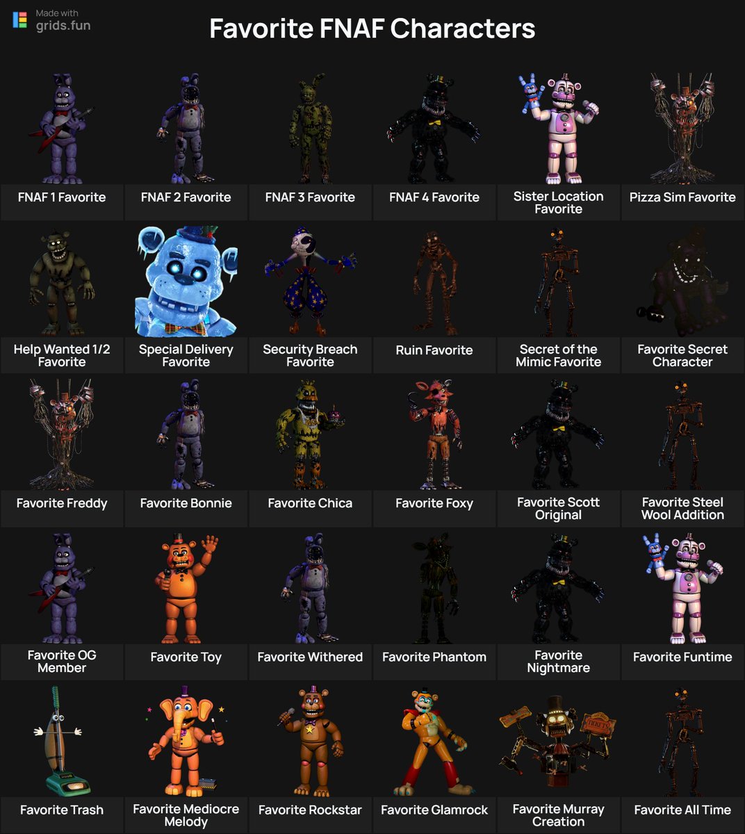 UltimaT8K's tweet photo. my favorite fnaf characters https://t.co/l5rcjZZUx8