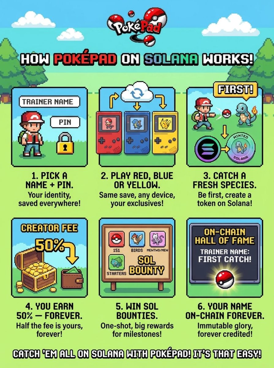 PokePadSol's tweet photo. $PokePad on #SOL 

9zPJMNDHWJFS4dVAmDepKs2aTBhnc6Xi6HKJMS7Fpoke

Catch a Pokémon nobody has caught first → a token deploys on Sol via @ForgeLaunchPad. You take half the creator fees on every trade - forever. https://t.co/0Wbacz7usO