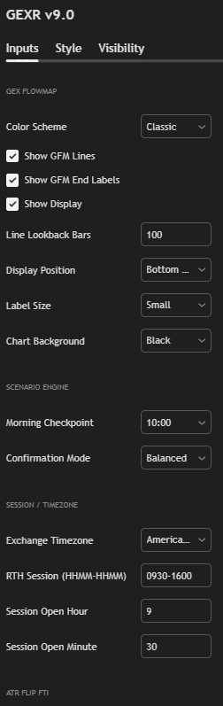 mellotradez's tweet photo. My Indicator 1-GEXR settings Inputs and Style @TheRealDrip2Rip https://t.co/YIunD95O0h