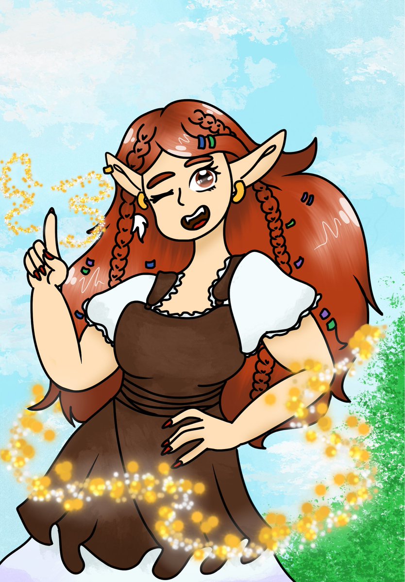 Titanium_Quill's tweet photo. Meet Faye, owner of The Dazzling Skies Tavern. She is no stranger to hard work and she’s great at gathering information by any means necessary. 
Read here to meet this mischievous, fierce tavern owner here: https://t.co/EaPDTaCdC3

#fantasybook #fantasy #vgen #fae https://t.co/5Ev9gOkaiA