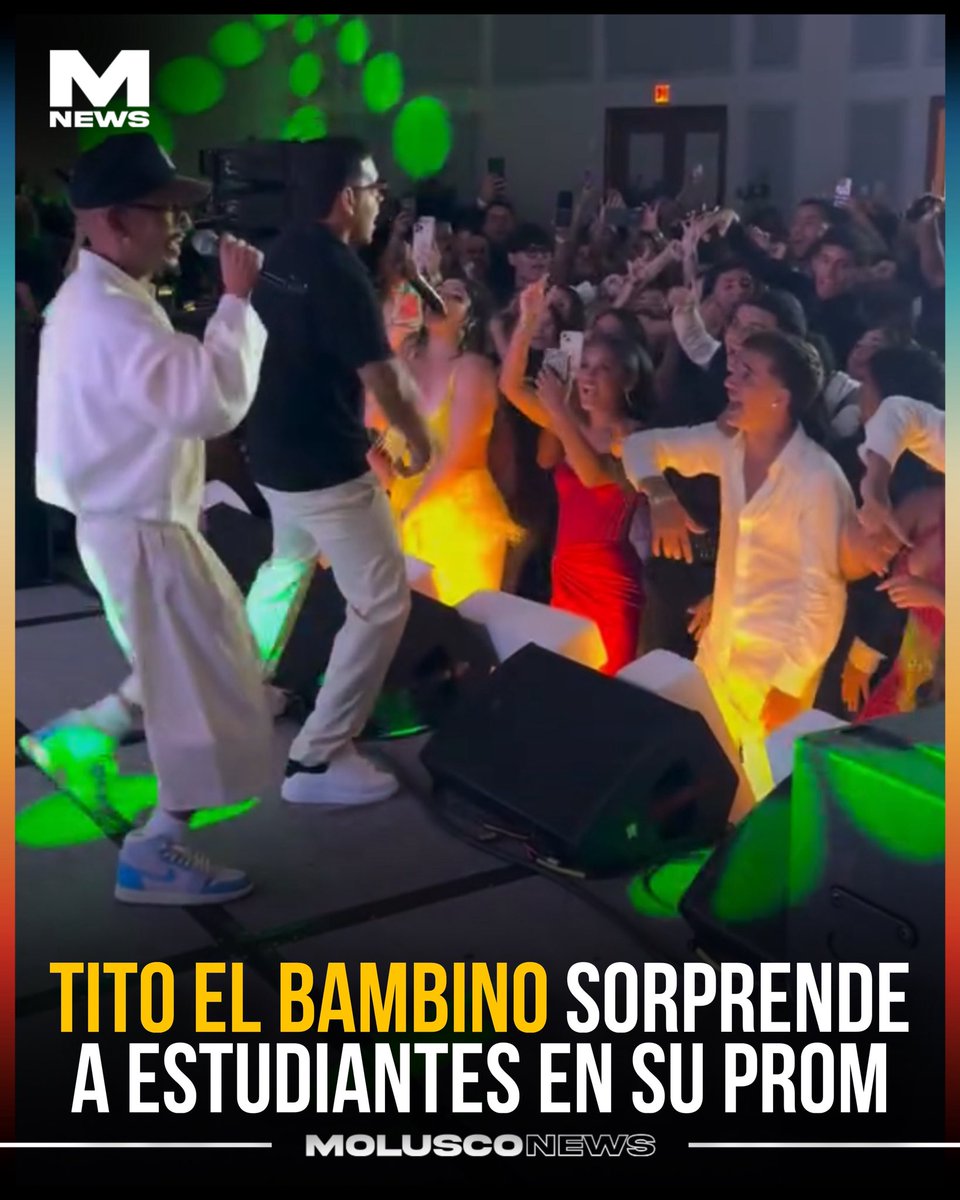 Moluskein's tweet photo. La clase graduanda AKARI 2026 vivió una noche inolvidable cuando @TitoEIBambino apareció de sorpresa durante la celebración de su prom. 🔥🔥🔥🔥👏🇵🇷

#MoluscoNews 
🎥: @anielrosario https://t.co/98Oj9IWqVv