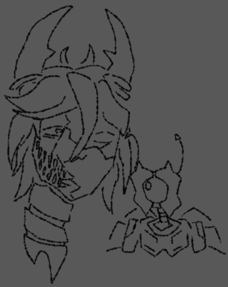 hellspawn_green's tweet photo. // doodle of V3 (Abel) and Chimera/Venus (@STILLASTHESTONE) https://t.co/Mgpc4g0Fr4