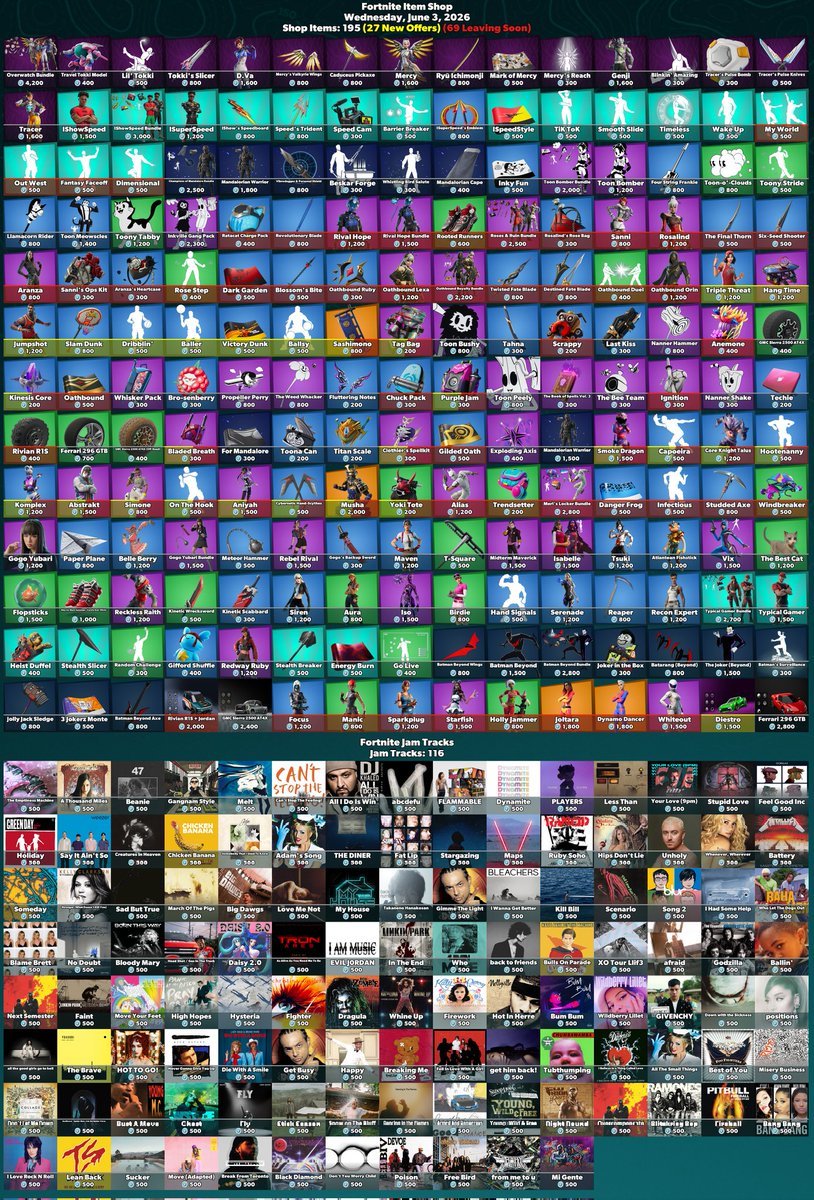 Jinx_News's tweet photo. 03/06/2026 #Fortnite Item Shop: https://t.co/ATd4ysGinT