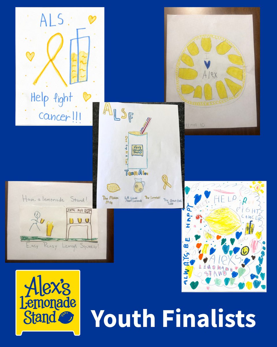 AlexsLemonade's tweet photo. 🍋 The ALSF T-Shirt Design Contest is LIVE! Please take a minute to vote for your favorite designs here: https://t.co/9KL0B2pXJD

After receiving our final submissions, we are happy to unveil the finalists in each category. We have 5 extraordinary candidates each for the Adult and Youth categories 

One winner will be selected from each category and made into t-shirts to be sold on Alex's Shop, plus a $150 gift card for merch in Alex's Shop. Voting closes on June 19th.