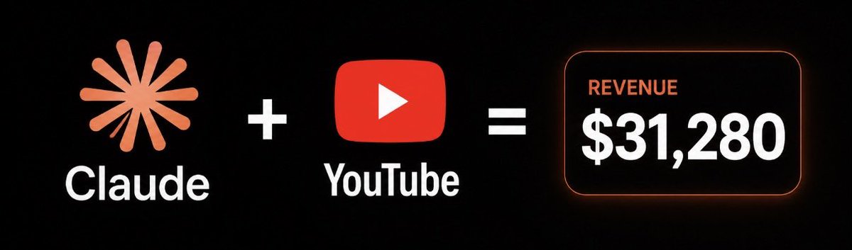 fytnas's tweet photo. Claude built me a $31K/month faceless YouTube channel in under 90 days.

Month 1: $890
Month 2: $12,450
Month 3: $31,280

Here’s the exact 3-prompt system I used: https://t.co/K1M2ZRkvQu