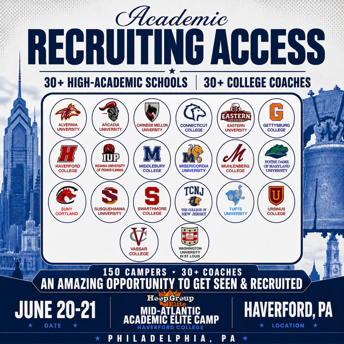 HoopGroupEamonn's tweet photo. 🏀📖 @TheHoopGroup Mid-Atlantic Academic Elite Camp.

-30+ college coaches, with right around 150 campers. 
-Parent seminars with high academic head coaches.
-all workouts led college coaches. 
-all teams coached by college coaches. 

3.0 GPA REQUIRED. 

🔗https://t.co/lYHut2kZMN https://t.co/iZ6izwWGt2