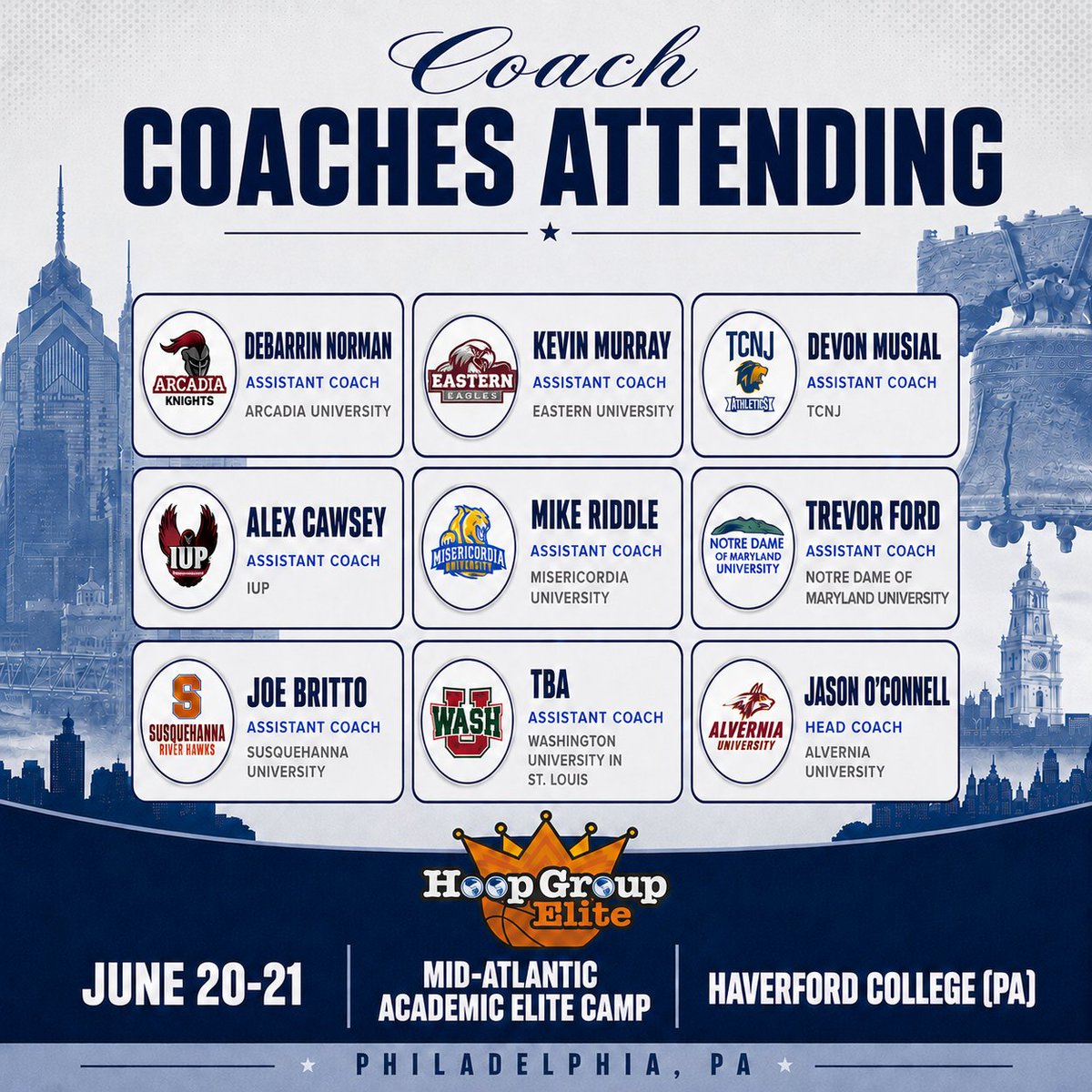HoopGroupEamonn's tweet photo. 🏀📖 @TheHoopGroup Mid-Atlantic Academic Elite Camp.

-30+ college coaches, with right around 150 campers. 
-Parent seminars with high academic head coaches.
-all workouts led college coaches. 
-all teams coached by college coaches. 

3.0 GPA REQUIRED. 

🔗https://t.co/lYHut2kZMN https://t.co/iZ6izwWGt2