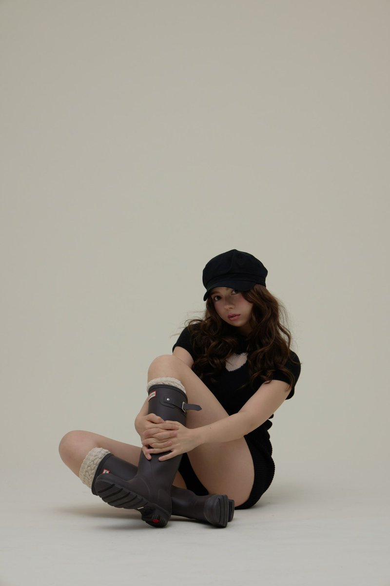 Heart point knit tops color pink/beige/black ¥8,800-tax in ハート