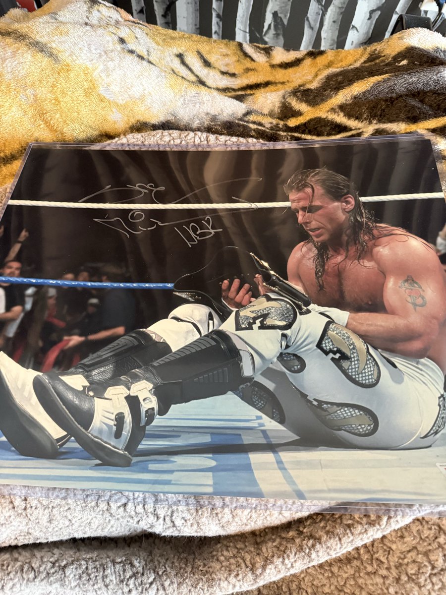 Thechrishall83's tweet photo. @MajorWFPod @Myers_Wrestling Amazing to find this after someone has passed. It looks like The Warrior will truly live forever! In your collection. Thanks for sharing this. I have been trying to get some Triple H stuff but settled for @steveaustinBSR and @ShawnMichaels Like you, I spent the most I ever have. https://t.co/zHScvayyPU