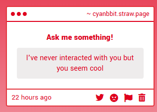Cyanbbit's tweet photo. thank u hehehe, i guess im a bit cool hehe u can talk me if u want to https://t.co/WuEetmD01o